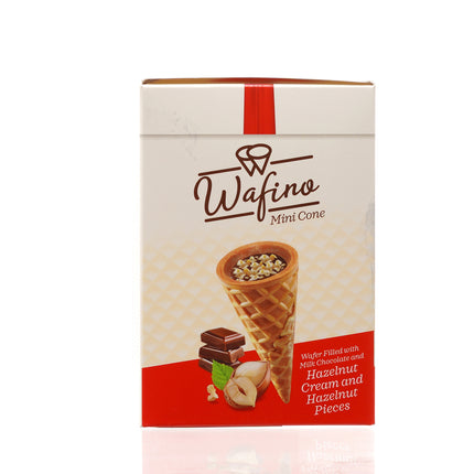 WAFINO WAFFLE CONES FILLED WITH MILK CHOCOLATE AND HAZELNUT CREAM(180gr)