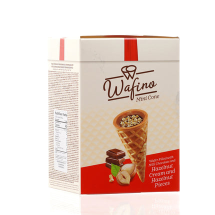 WAFINO WAFFLE CONES FILLED WITH MILK CHOCOLATE AND HAZELNUT CREAM(180gr)
