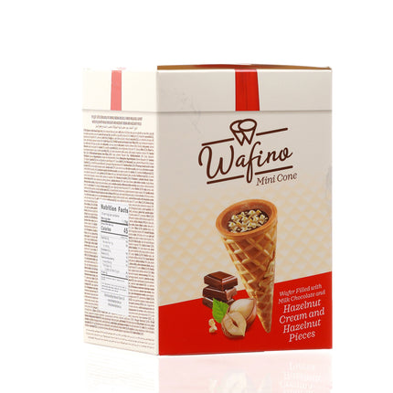 WAFINO WAFFLE CONES FILLED WITH MILK CHOCOLATE AND HAZELNUT CREAM(180gr)