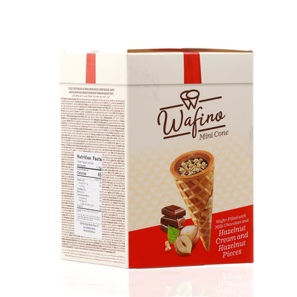 WAFINO WAFFLE CONES FILLED WITH MILK CHOCOLATE AND HAZELNUT CREAM(180gr)