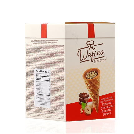 WAFINO WAFFLE CONES FILLED WITH MILK CHOCOLATE AND HAZELNUT CREAM(180gr)