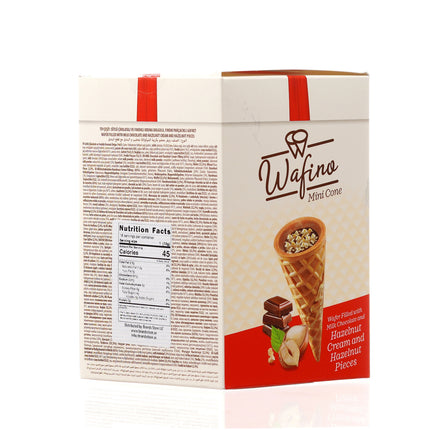 WAFINO WAFFLE CONES FILLED WITH MILK CHOCOLATE AND HAZELNUT CREAM(180gr)