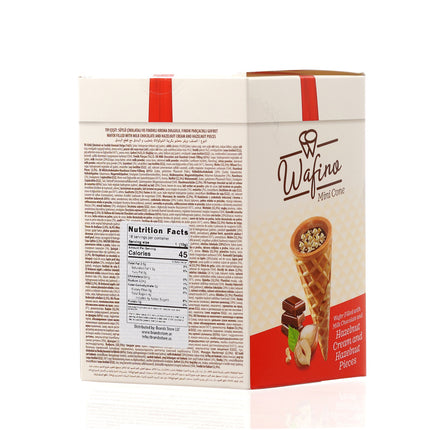 WAFINO WAFFLE CONES FILLED WITH MILK CHOCOLATE AND HAZELNUT CREAM(180gr)