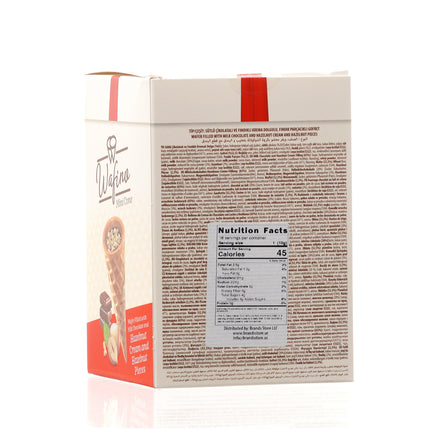 WAFINO WAFFLE CONES FILLED WITH MILK CHOCOLATE AND HAZELNUT CREAM(180gr)