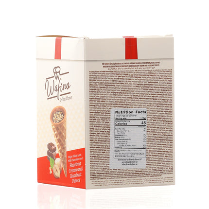 WAFINO WAFFLE CONES FILLED WITH MILK CHOCOLATE AND HAZELNUT CREAM(180gr)