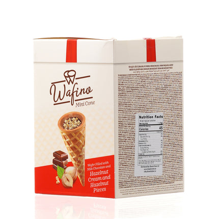 WAFINO WAFFLE CONES FILLED WITH MILK CHOCOLATE AND HAZELNUT CREAM(180gr)