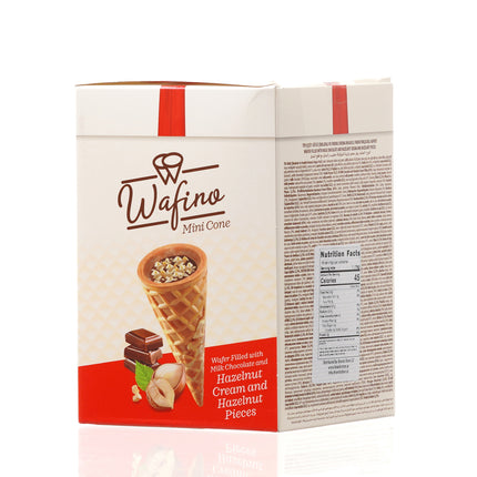 WAFINO WAFFLE CONES FILLED WITH MILK CHOCOLATE AND HAZELNUT CREAM(180gr)