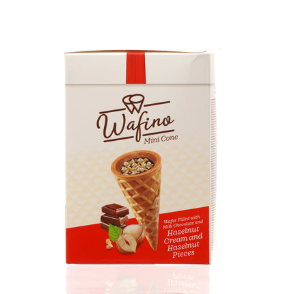 WAFINO WAFFLE CONES FILLED WITH MILK CHOCOLATE AND HAZELNUT CREAM(180gr)