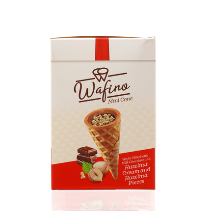 WAFINO WAFFLE CONES FILLED WITH MILK CHOCOLATE AND HAZELNUT CREAM(180gr)