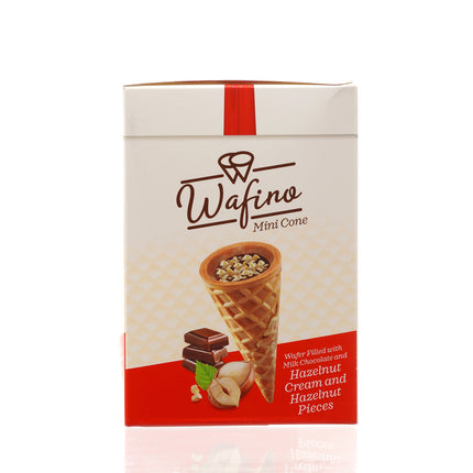 WAFINO WAFFLE CONES FILLED WITH MILK CHOCOLATE AND HAZELNUT CREAM(180gr)