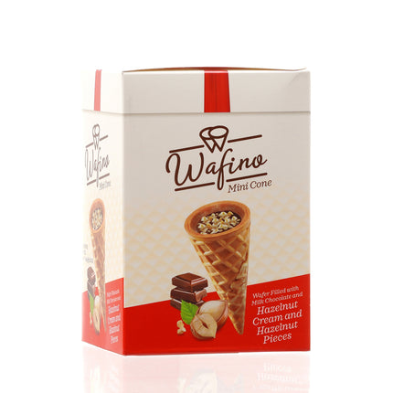 WAFINO WAFFLE CONES FILLED WITH MILK CHOCOLATE AND HAZELNUT CREAM(180gr)
