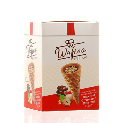 WAFINO WAFFLE CONES FILLED WITH MILK CHOCOLATE AND HAZELNUT CREAM(180gr)