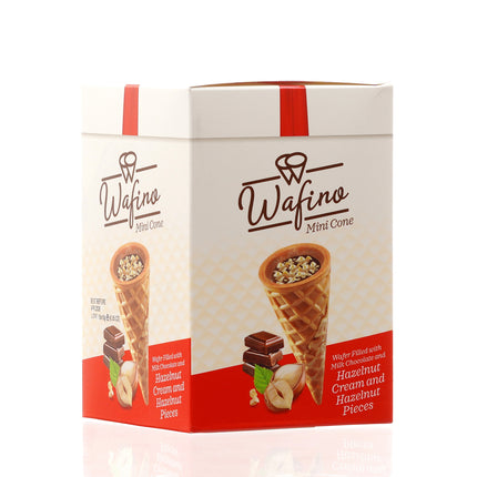 WAFINO WAFFLE CONES FILLED WITH MILK CHOCOLATE AND HAZELNUT CREAM(180gr)