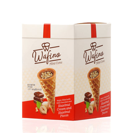 WAFINO WAFFLE CONES FILLED WITH MILK CHOCOLATE AND HAZELNUT CREAM(180gr)