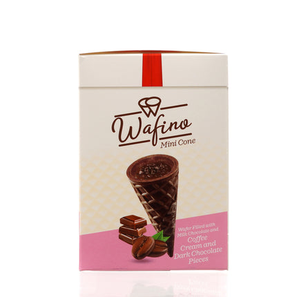 WAFINO WAFFLE CONES FILLED WITH MILK CHOCOLATE AND COFFEE CREAM
