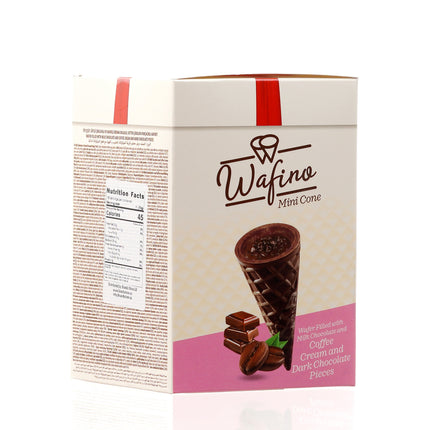 WAFINO WAFFLE CONES FILLED WITH MILK CHOCOLATE AND COFFEE CREAM