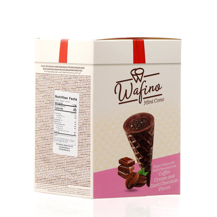 WAFINO WAFFLE CONES FILLED WITH MILK CHOCOLATE AND COFFEE CREAM