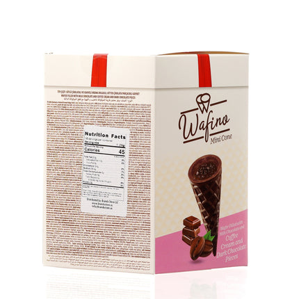 WAFINO WAFFLE CONES FILLED WITH MILK CHOCOLATE AND COFFEE CREAM