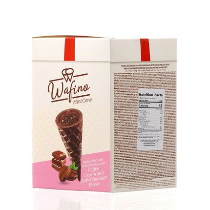 WAFINO WAFFLE CONES FILLED WITH MILK CHOCOLATE AND COFFEE CREAM