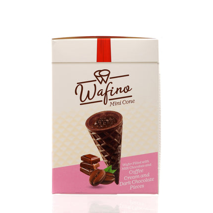 WAFINO WAFFLE CONES FILLED WITH MILK CHOCOLATE AND COFFEE CREAM