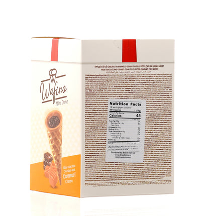 WAFINO WAFFLE CONES FILLED WITH MILK CHOCOLATE AND  CARAMEL CREAM(180gr)