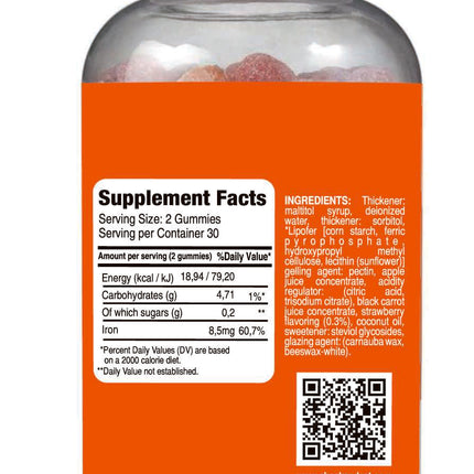 Iron Dietary Supplement Support Metabolism, 60 Gummies