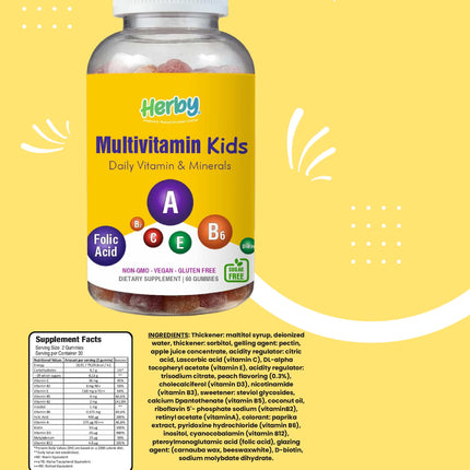 Multivitamin Kids, Dietary Supplement Daily Vitamin & Minerals