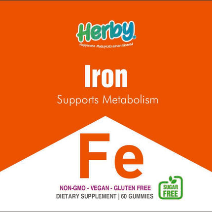 Iron Dietary Supplement Support Metabolism, 60 Gummies