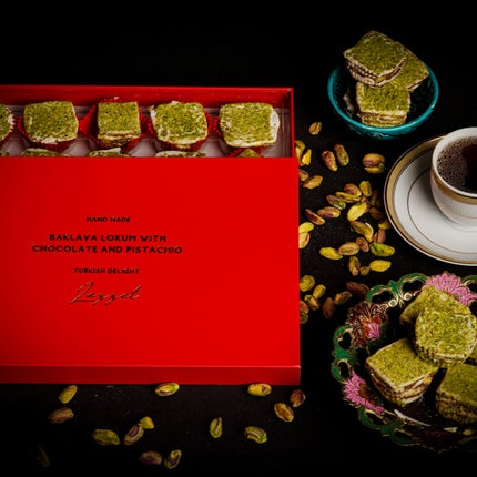 BAKLAVA LOKUM WITH CHOCOLATE AND PISTACHIO 15 PACK