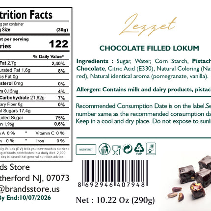 HAND MADE CHOCOLATE COVER LOKUM 9 PACK