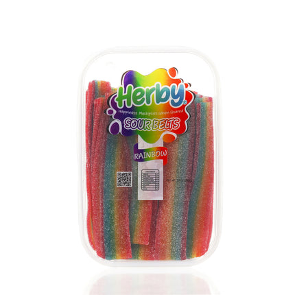 HERBY SOUR RAINBOW BELTS 10 OZ
