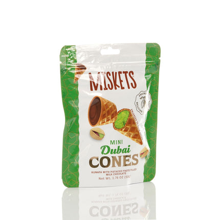 MISKETS WAFFLE CONES FILLED WITH PISTACHIO CREAM AND MILK CHOCOLATE (50 gr.  Dubai Chocolate Cones)
