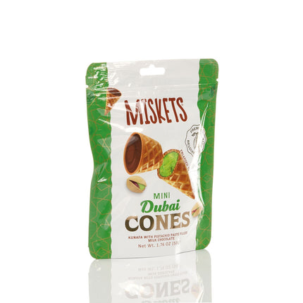 MISKETS WAFFLE CONES FILLED WITH PISTACHIO CREAM AND MILK CHOCOLATE (50 gr.  Dubai Chocolate Cones)