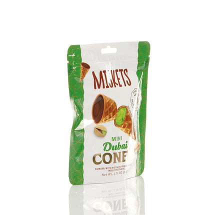 MISKETS WAFFLE CONES FILLED WITH PISTACHIO CREAM AND MILK CHOCOLATE (50 gr.  Dubai Chocolate Cones)