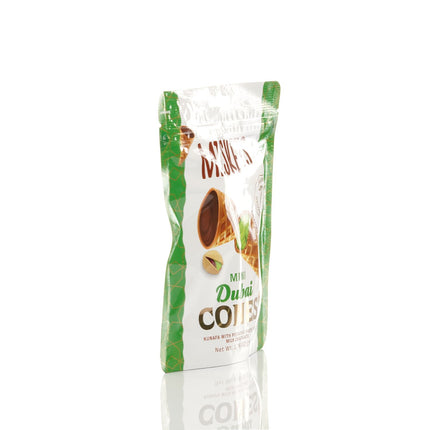 MISKETS WAFFLE CONES FILLED WITH PISTACHIO CREAM AND MILK CHOCOLATE (50 gr.  Dubai Chocolate Cones)