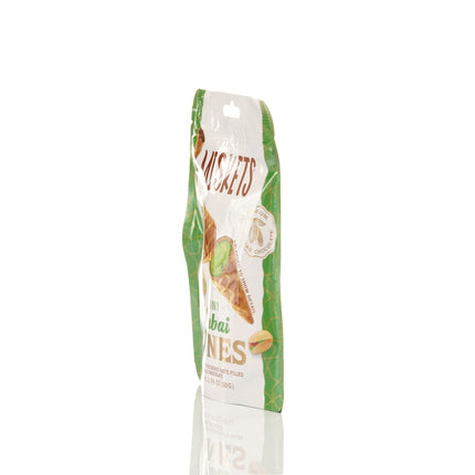 MISKETS WAFFLE CONES FILLED WITH PISTACHIO CREAM AND MILK CHOCOLATE (50 gr.  Dubai Chocolate Cones)