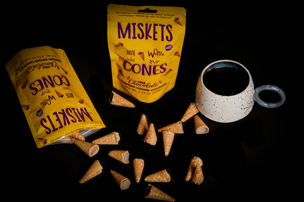 MISKETS WAFFLE CONES FILLED WITH MILK CHOCOLATE