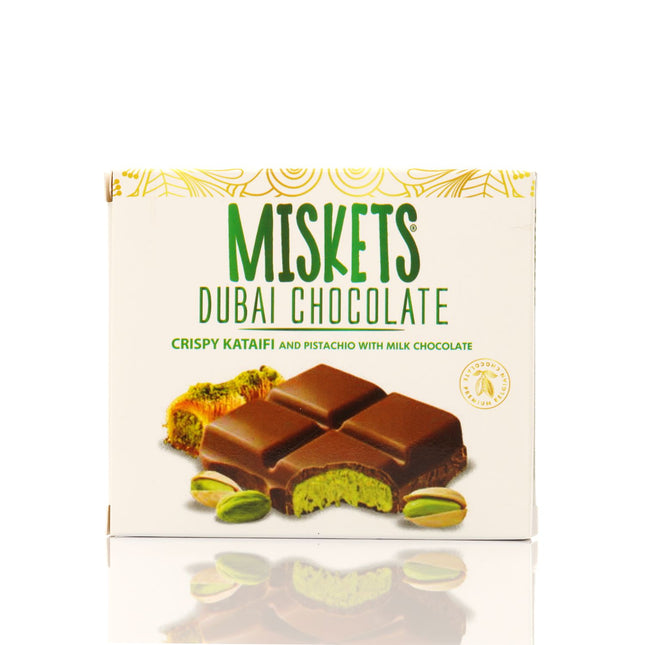 MISKETS MILK CHOCOLATE WITH CRISPY KADAYIF AND PISTACHIO FILLING  (100gr. Dubai Chocolate)