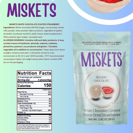 MISKETS WHITE CHOCOLATE COATED STRAWBERRY