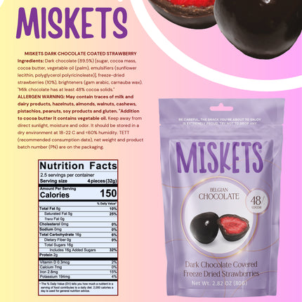 MISKETS DARK CHOCOLATE COATED STRAWBERRY