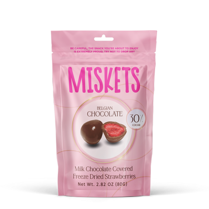 MISKETS MILK CHOCOLATE COATED STRAWBERRY