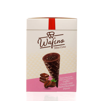 WAFINO WAFFLE CONES FILLED WITH MILK CHOCOLATE AND COFFEE CREAM