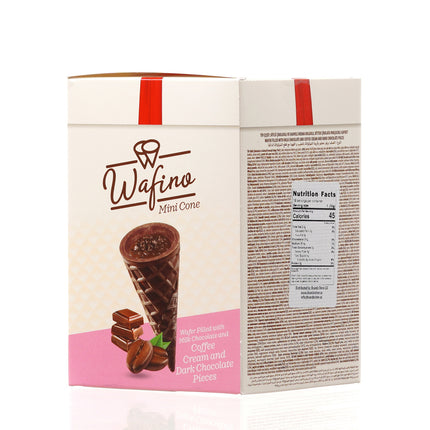 WAFINO WAFFLE CONES FILLED WITH MILK CHOCOLATE AND COFFEE CREAM