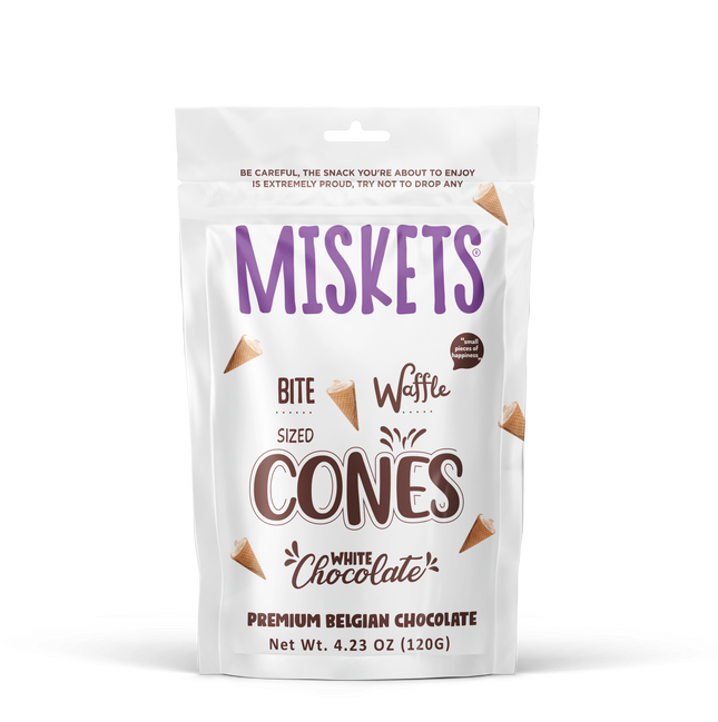 MISKETS WAFFLE CONE FILLED WITH WHITE CHOCOLATE