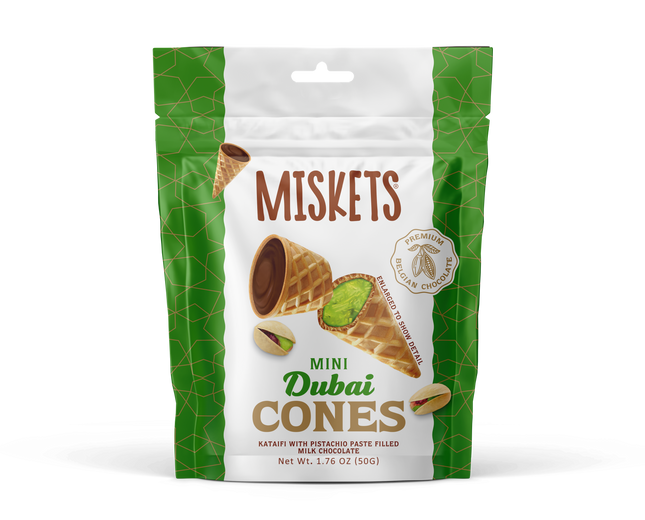 PISTACHIO CREAM AND MILK CHOCOLATE-FILLED CONE (50 gr.  Dubai Chocolate Cones)