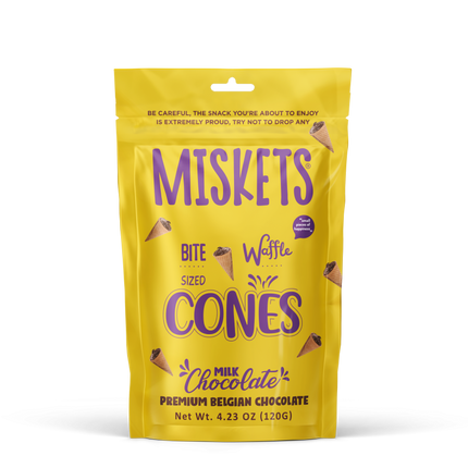 MINI CORNET WAFER WITH MILK CHOCOLATE FILLED
